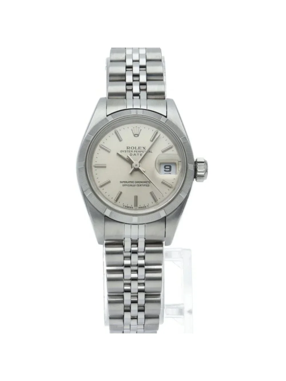 Rolex Oyster Perpetual Date Watch SS Silver Polished